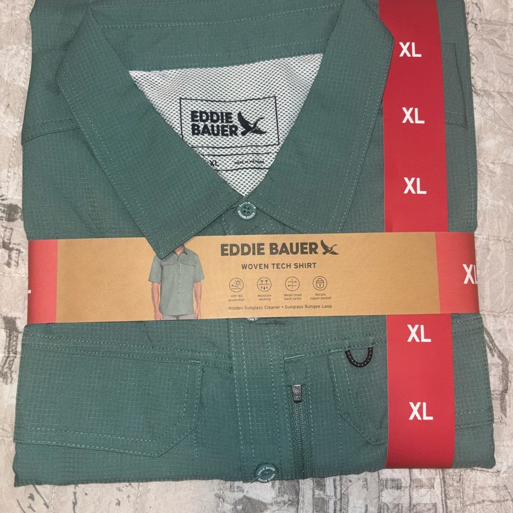 Bauer Green Casual Button Down Shirt XL